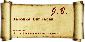 Jánoska Barnabás névjegykártya