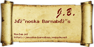 Jánoska Barnabás névjegykártya